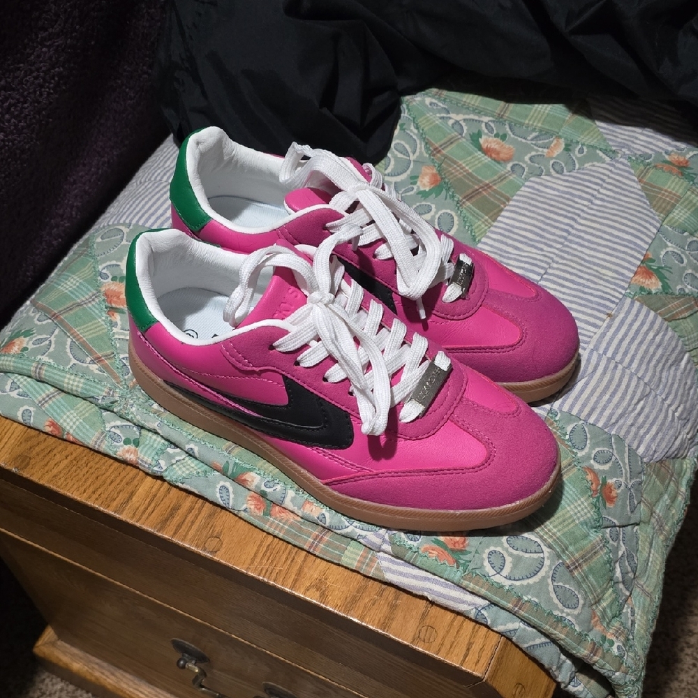 Pink and Black Athletic Shoes